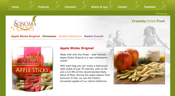 sonoma crisps product page